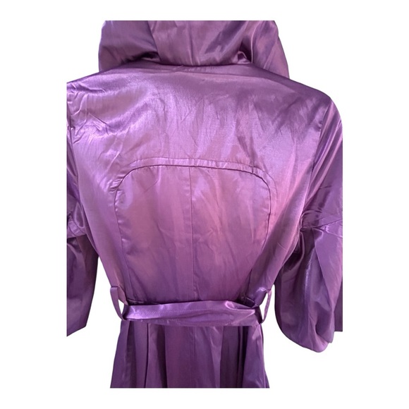 Satin Women’s Jacket Sz S Purple Ruffles Balloon Sleeve Party whimsy Artsy GUC - Picture 4 of 16